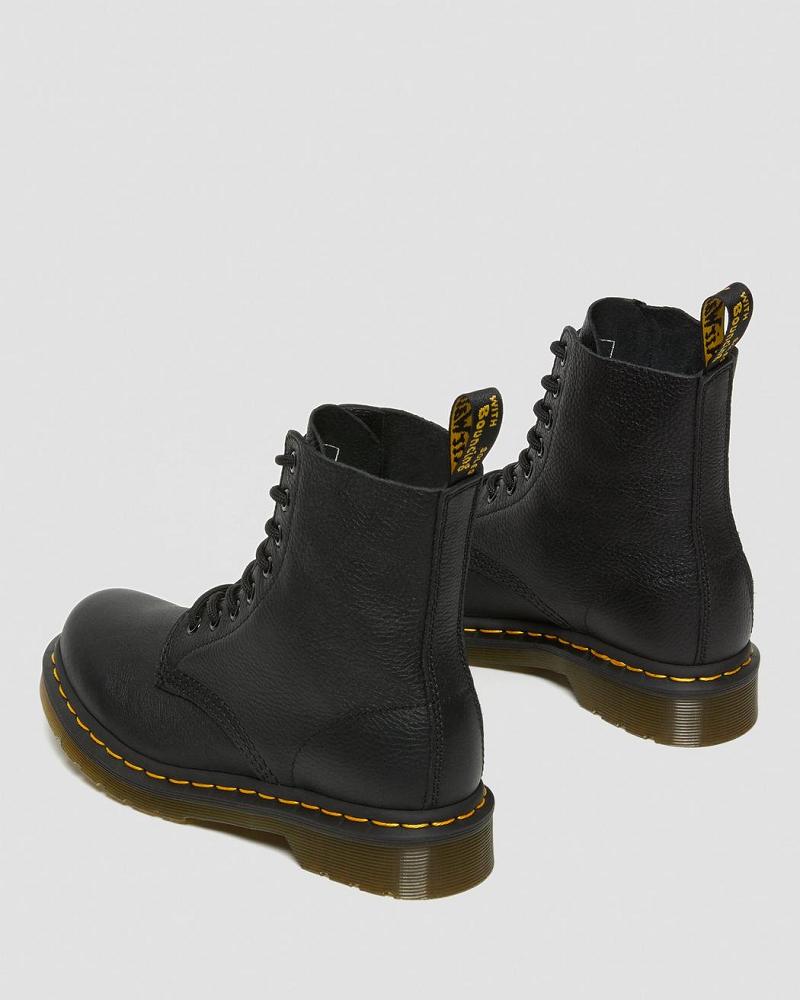 Black Women's Dr Martens 1460 Pascal Virginia Leather Ankle Boots | CA 18XYU